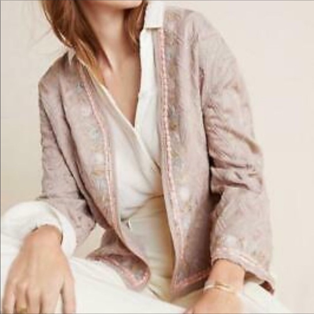Anthropologie Bl^nk London Boho embroidered Cardigan